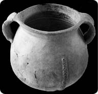 French two-handled cooking pot (RB3), with strips stamped with a knurl, found at Red Bay (EkBc-1). (Courtesy Vincent Delmas, photographer.)