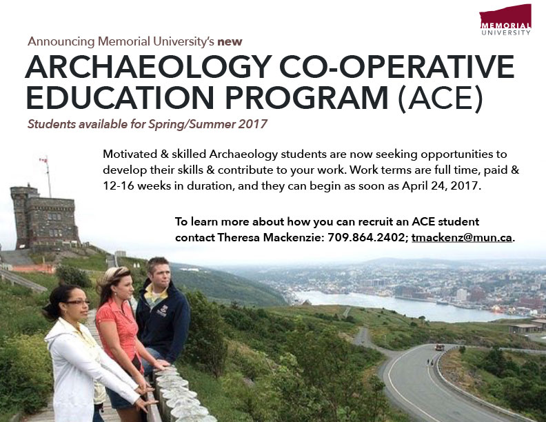 Announcing Memorial University’s new Archaeology Co-operative Education Program