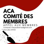 Le comité des membres de l'ACA cherche des membres !