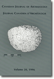 Journal canadien d'archéologie volume 20 Journal canadien d'archéologie volume 20