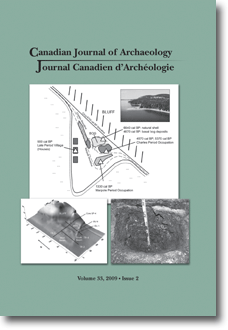 Journal canadien d'archéologie volume 33, numéro 2 Journal canadien d'archéologie volume 33, numéro 2
