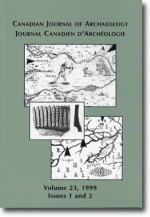 Journal canadien d'archéologie volume 23, numéro 1+2