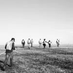 Crew from Archaeological Services Inc. Photo by Erika Range