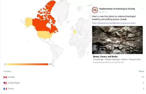 The post from the Saskatchewan Archaeological Society and the effects it had on my blog the following day