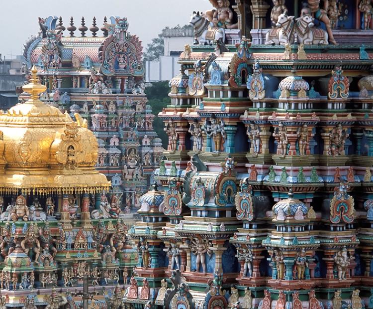 Looking at tourist attractions through an art history lens can provide additional insights. The tour will visit not only the Meenakshi Temple, but also villages and river banks in the area from which artisans continue to bring the sacred material and products used in the elaborate worship there.