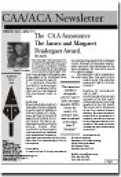 CAA Newsletter Volume 21 Issue 1